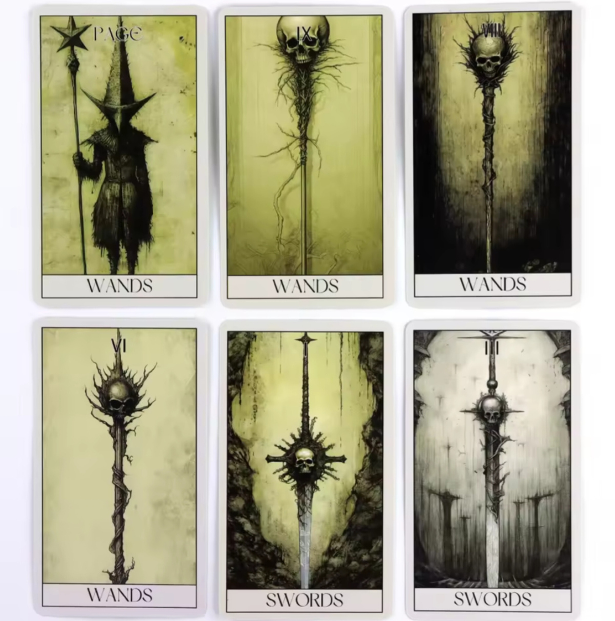 Таро Жахів 78 карт 10,5х6 см білі Horor. Tarot Колода Таро