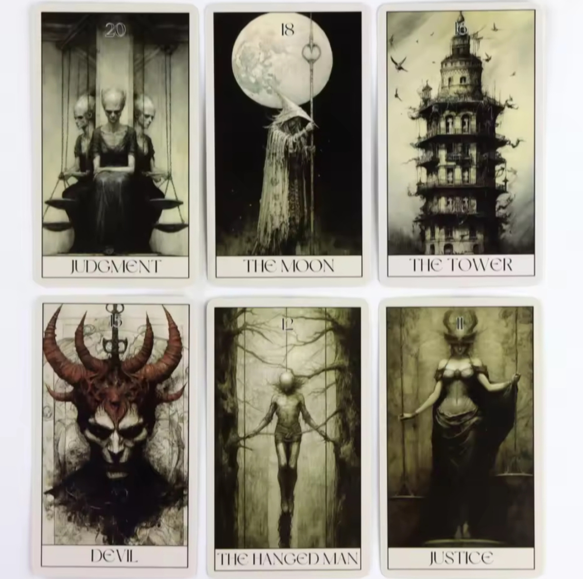 Таро Жахів 78 карт 10,5х6 см білі Horor. Tarot Колода Таро