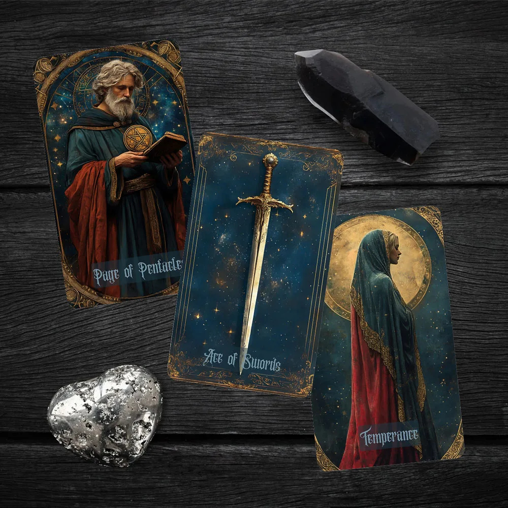 Небесна колода Таро на 78 карт 13х8 см. Celestial Tarot Deck. Карти Таро.
