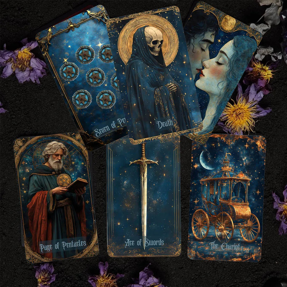 Небесна колода Таро на 78 карт 13х8 см. Celestial Tarot Deck. Карти Таро.