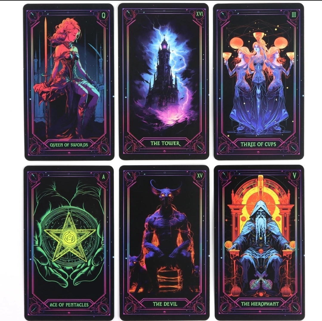 Неонове Таро 78 карт. Inspiret Neon Tarot. Карти Таро.