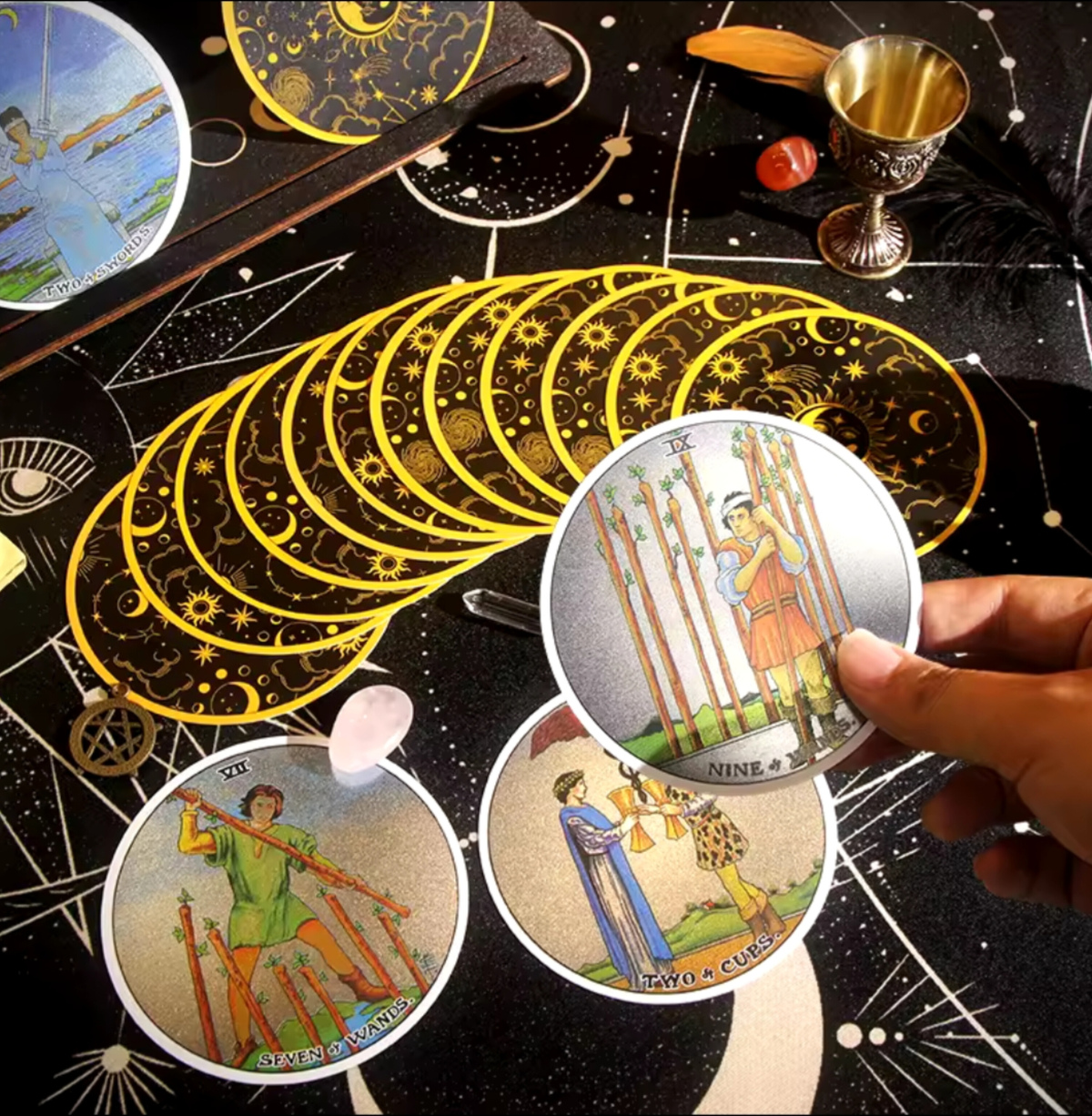 Кругле пластикове Таро Райдер Уейт Оригінал 1909 на 78 карт 10 х 10 см Tarot Original 1909 Карти Таро.