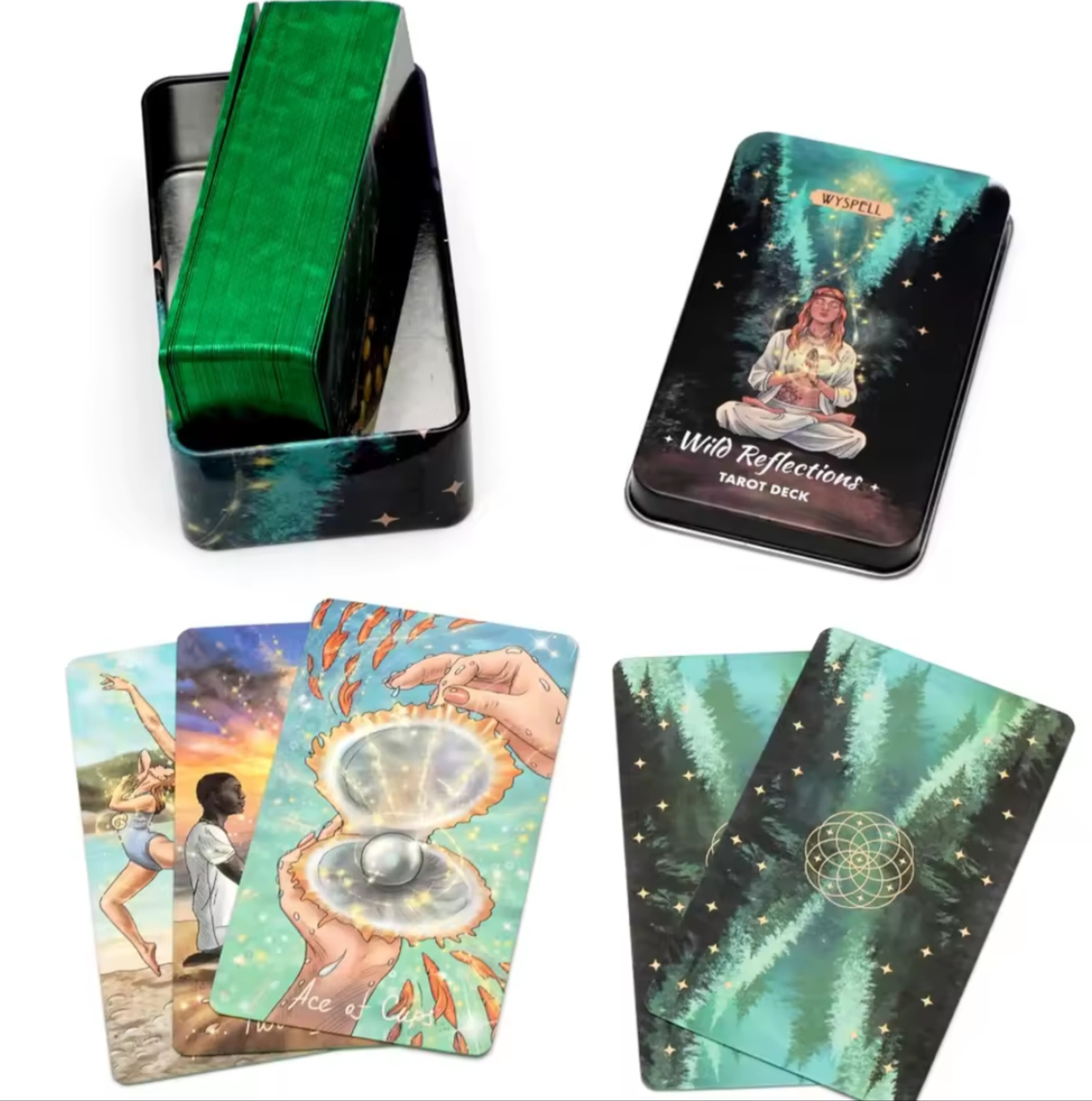 Колода Таро Дикі Відбиття 78 карт у жерстяній коробці Wild Reflections Tarot deck Wyspell Карти Таро