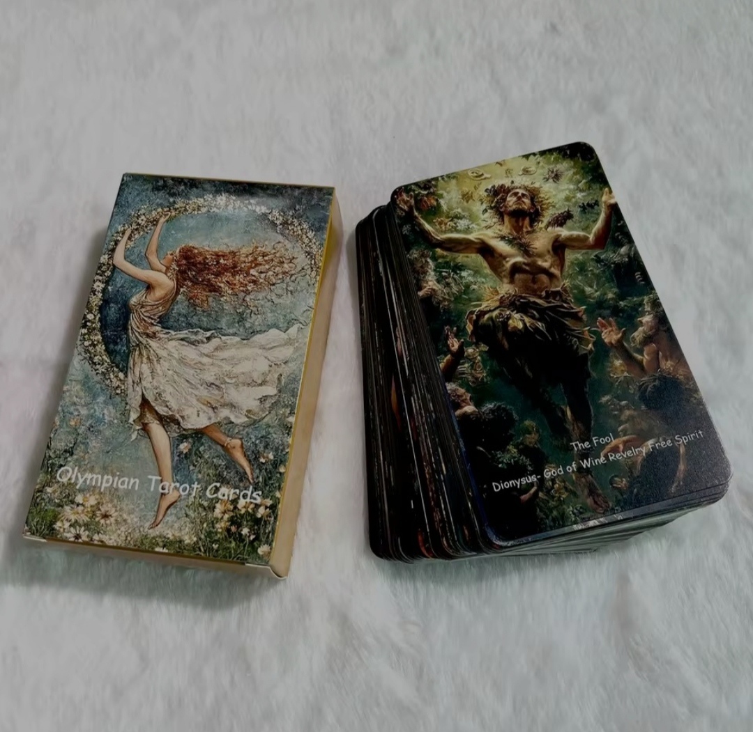 Карти Таро Грецької Міфології Олімпіан 78 карт в коробці 7 х 12 см Olimpian Tarot Cards. Карти Таро
