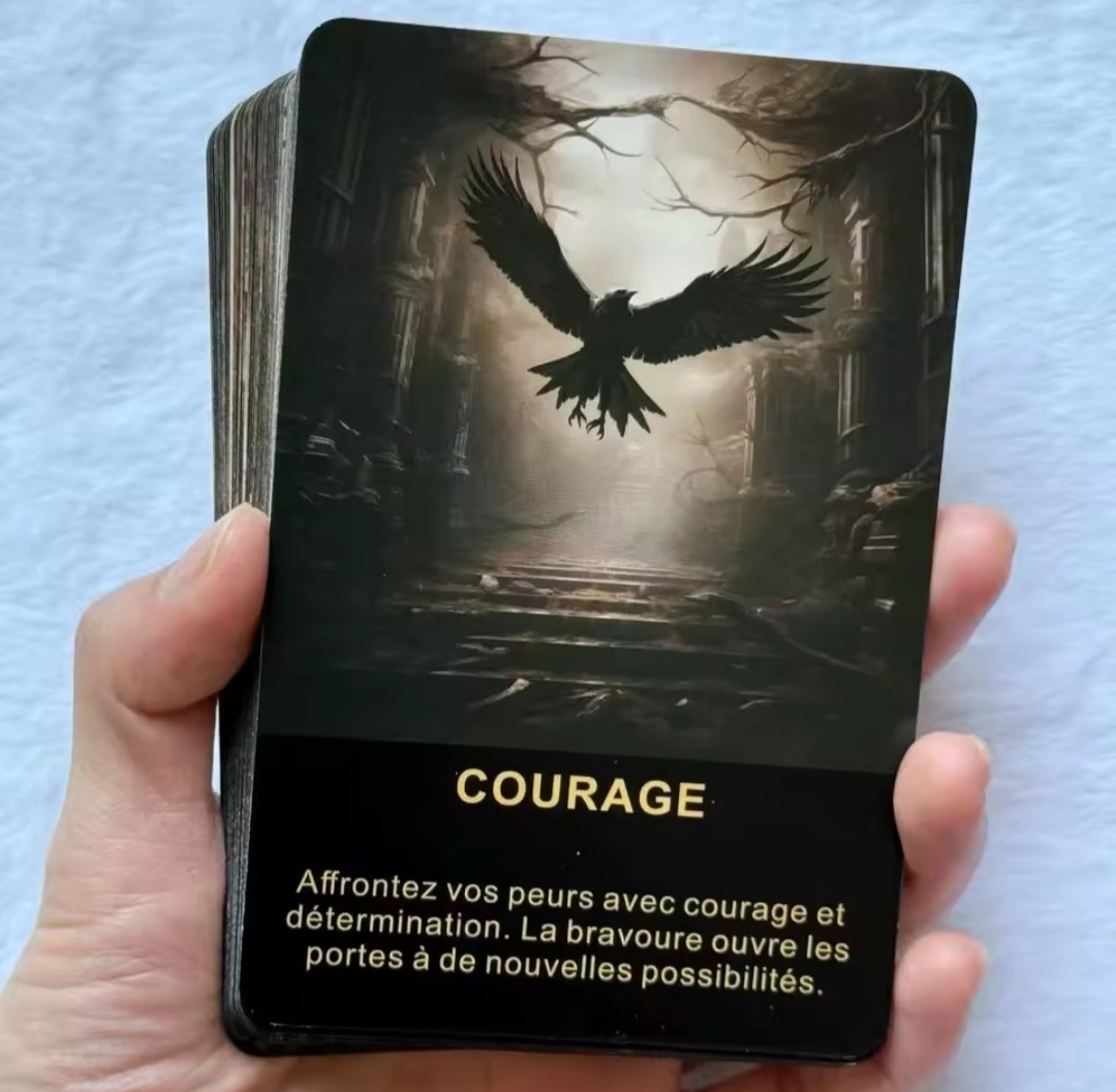 Оракул Інтуїція Ворона на 50 карток 8х12 см. Lintuition du Corbeau Jeu De cartes. Таро карти.