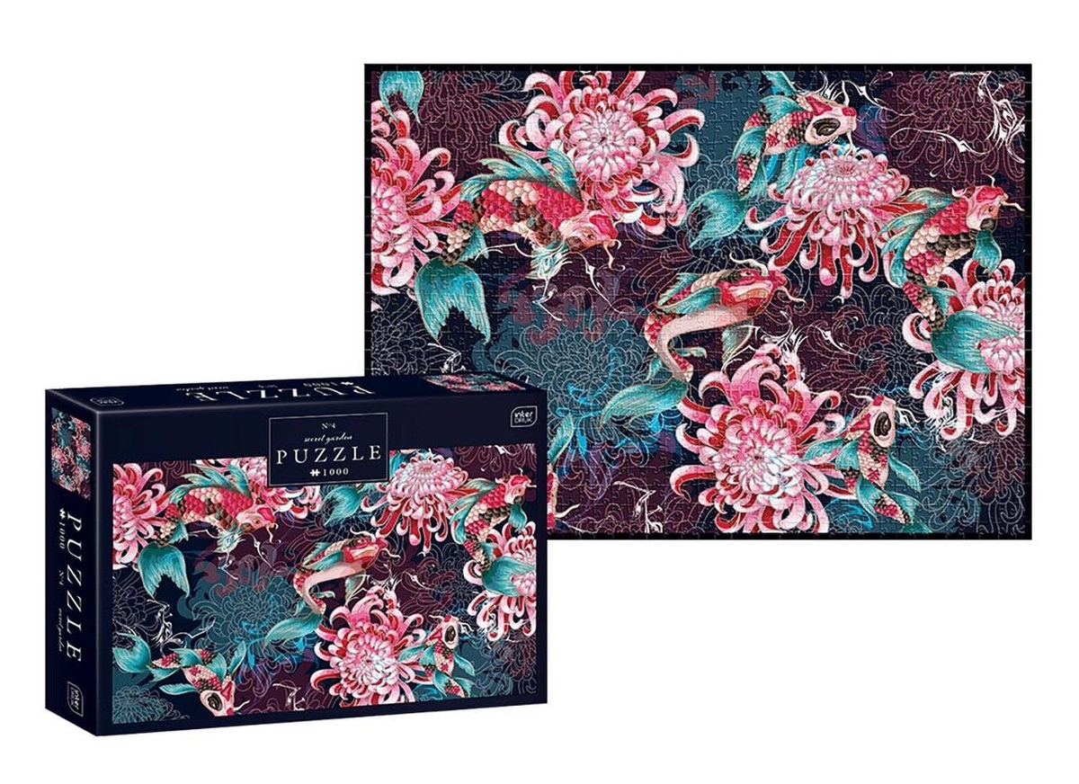 Пазли тришарові ТМ INTERDRUK  Secret Garden 4 розмір 48х67 см.,1000 шт.