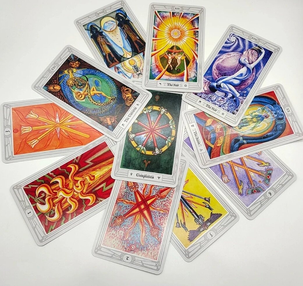 Таро Тота Алісера Кроулі 80 карт 9 х 6 см ThothTarot Alester Crowley. Карти Таро.