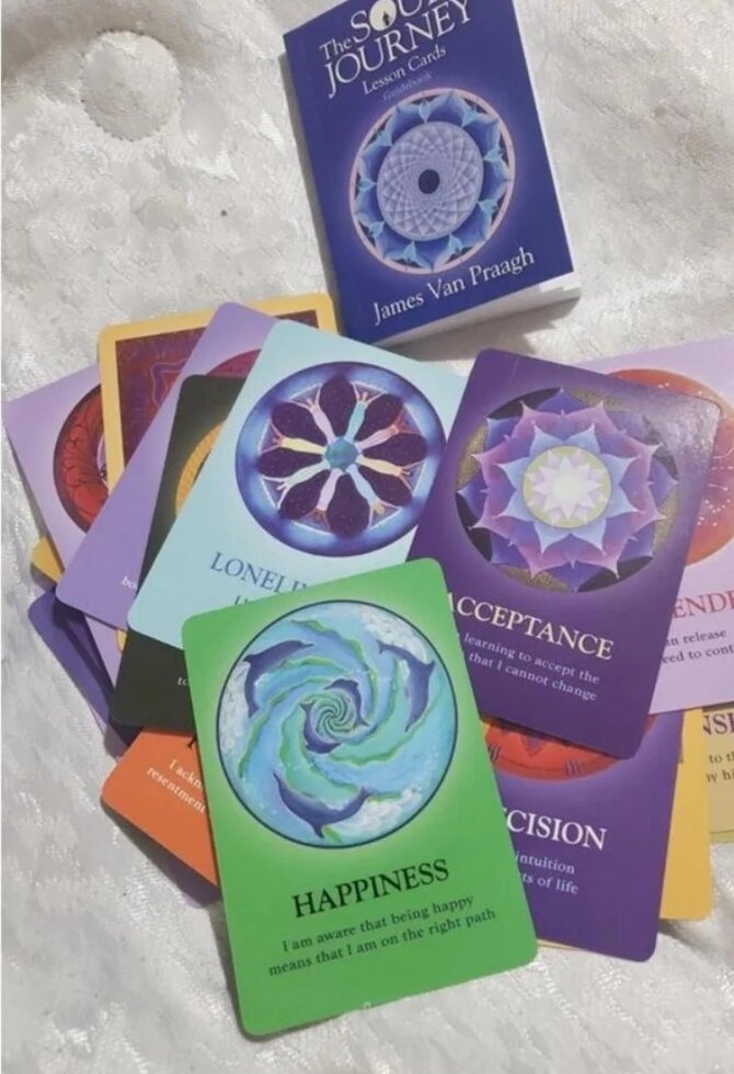 Подорож душі 44 картки з заняттями Джеймс Ван Праа The Soul's Journey Lesson Cards James Van Praaqh. Карти Таро.