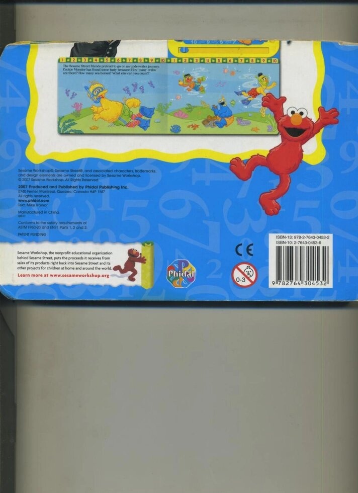 COUNTING WITH ELMO (Sesame Street) Підрахунок на Вулиці Сезам з допомогою навчальної серії Elmo від Phidal Publishing In
