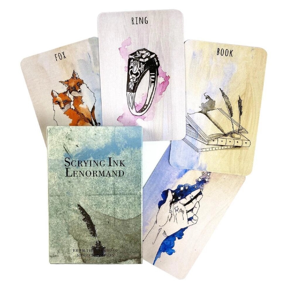 Ворожите чорнило Ленорман 36 карт 8 х 5 см. Scrying Ink Lenormand. Карти Таро.