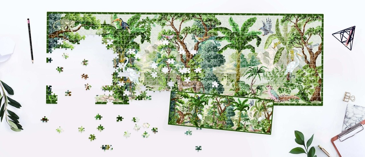 Пазли тришарові панорамні ТМ INTERDRUK  Secret Garden 1 розмір 32х96 см.,1000 шт.