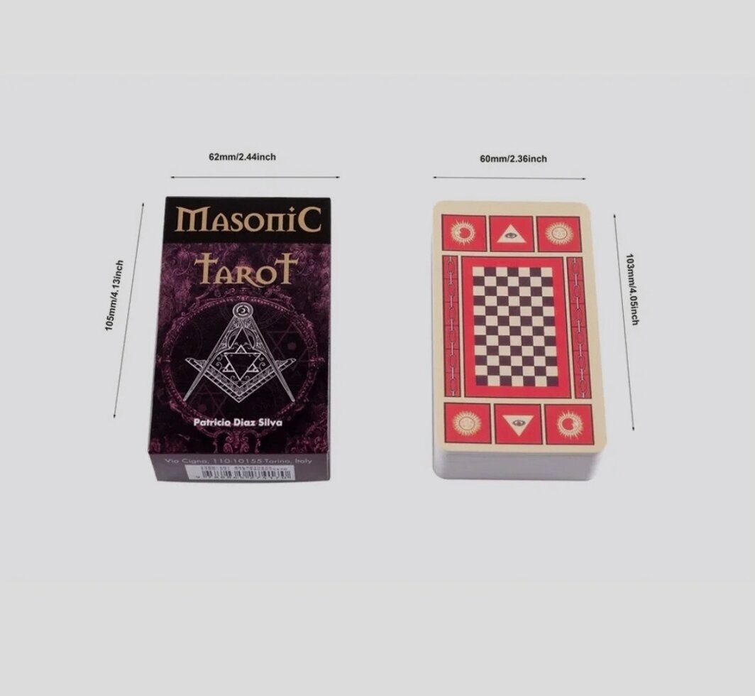Масонське Таро 78 карт 10.5 х 6 см Masonic Tarot. Карти Таро.