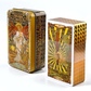 Золоте Таро в стилі модерн. Golden art nuveav taror у бляшаній коробці із золотим тисненням. Карти Таро.