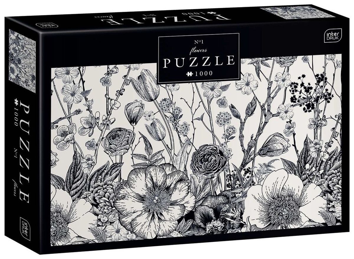 Пазли тришарові ТМ INTERDRUK  Flowers 1 розмір 48х67 см.,1000 шт.
